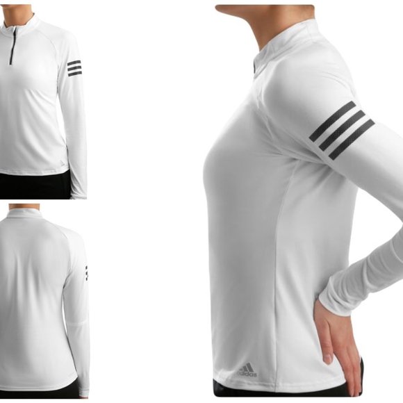 NWOT Adidas Club Mid-layer 1/4 Zip Long Sleeve Women - White, Black size M - Picture 11 of 11